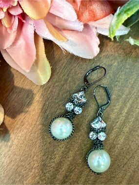 Givenchy Faux Pearl and Crystal Earrings